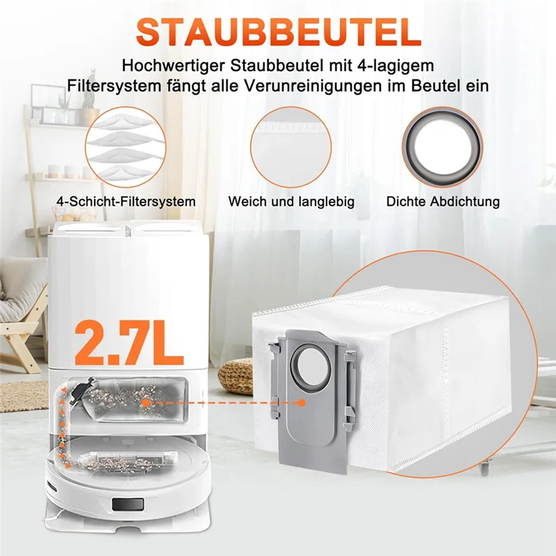 

A005-For Roborock Q Revo P10 Robot Vacuum Cleaner Side Brush Mop Cloth Dust Bags Parts