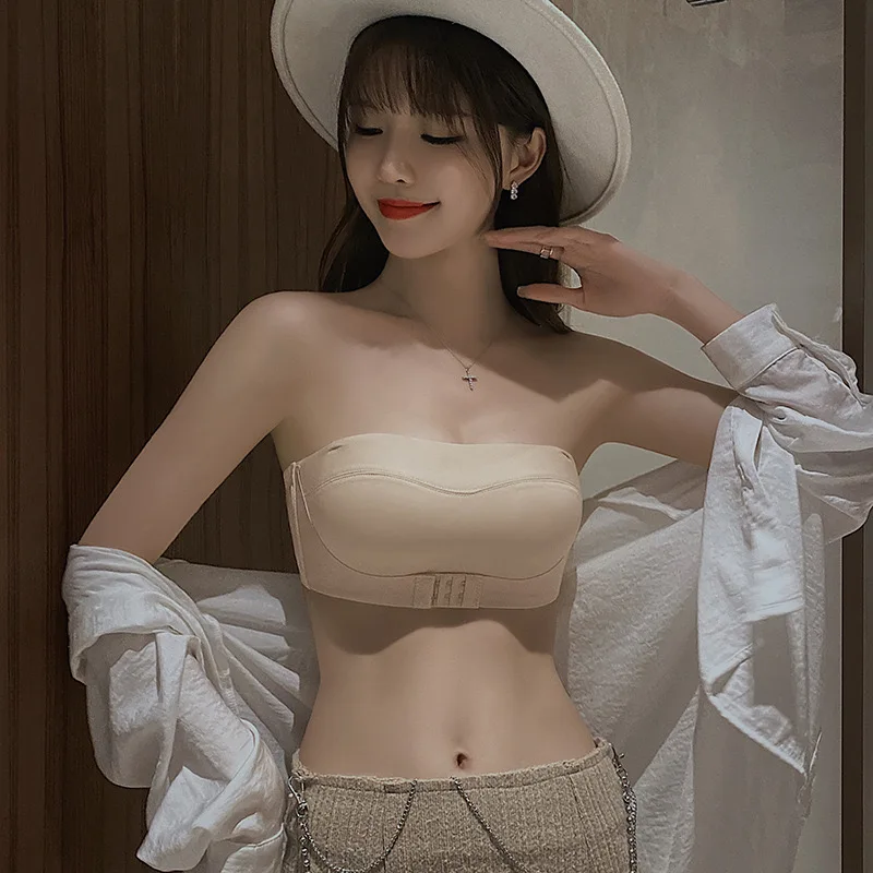 Сексуальное нижнее белье без бретелек для женщин, нескользящее, пуш-ап, маленькая нагрудная часть, топ без бретелек, летняя красивая спина, свадебный невидимый бюстгальтер