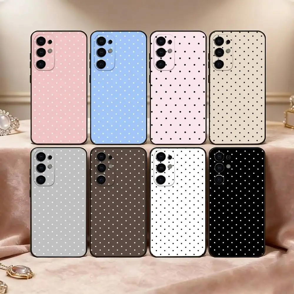 

Classic Polka Dot Phone Case For Samsung S25,S24,S21,S22,S23,S30,Ultra,S20,Plus,Fe,Lite,Note,10,Black Cover