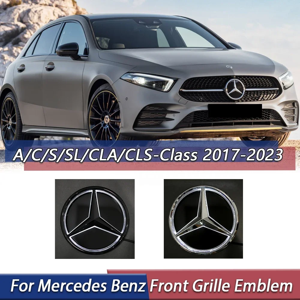 

Gloss Black Newest 3D Emblem Logo For Mercedes Benz A/C/S/SL/CLA/CLS 17-23 W205 W177 W217 R231 W118 C257 H247 X247 Border Emblem