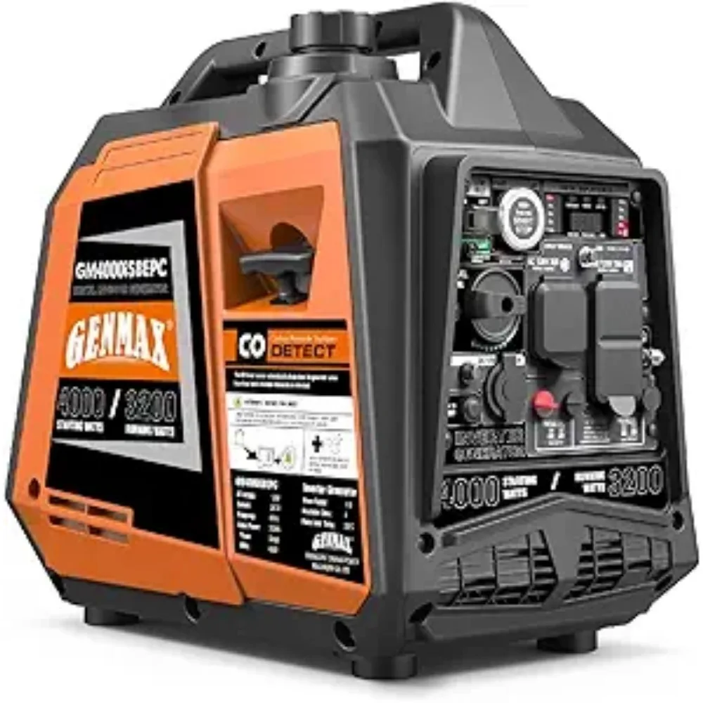 

Portable Generator, 4000W ultra-quiet 145cc gas engine,with Parallel and Series Capability, Electric Start, Ideal for Camping