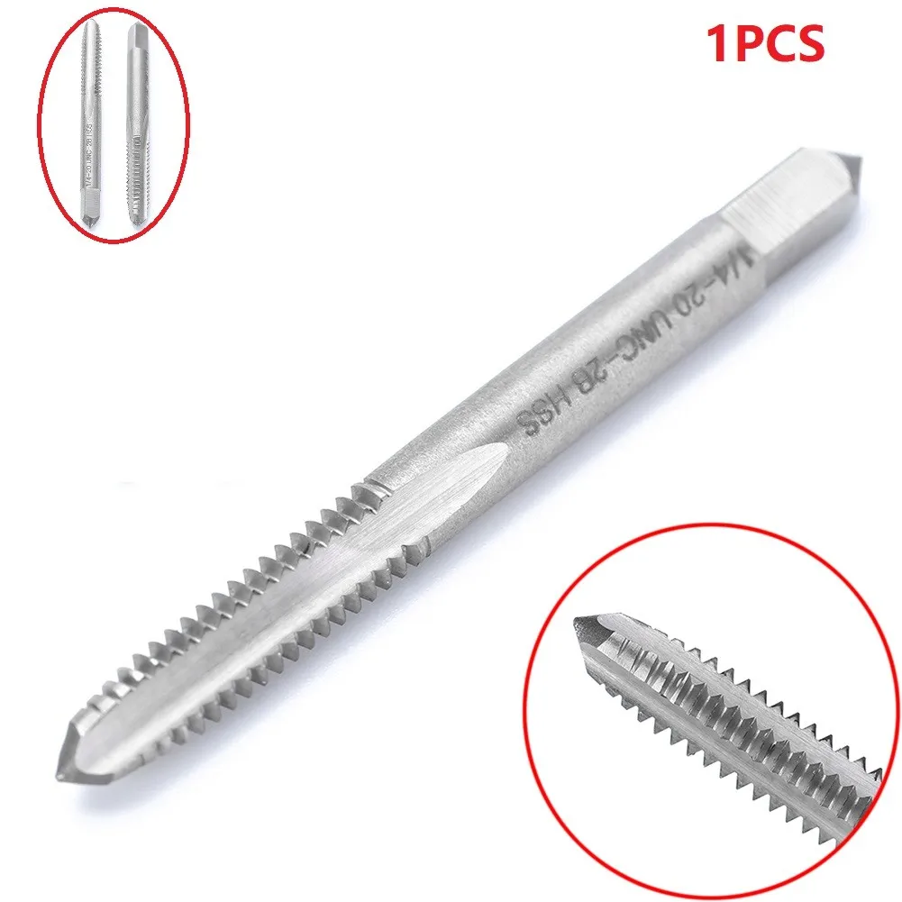 

1pc 1/4-20 UNC-2B Thread Tap 70mm Spiral Point Flute High Speed Steel Attack Pipe Plate G Tap Hand Tapping Tool Repair Machine