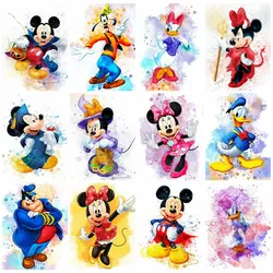 Obraz diamentowy Disney kreskówka Minnie myszka miki 5D mozaika kaczor Donald haft do dekoracji domu w pełni z okrągłych na prezent 30x40cm