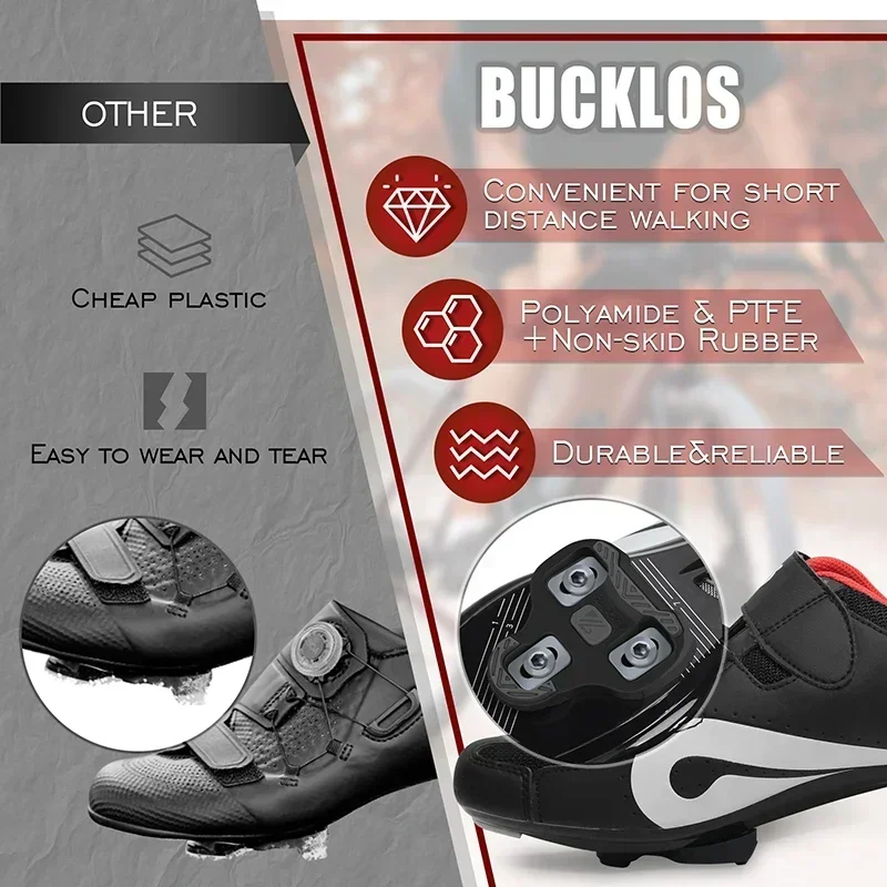BUCKLOS Road Bike Pedal Cleats for LOOK KEO Bicycle Cleat Anti Slip Cycling Pedal Clipless Pedal Shoes Cleat Bicycle Accessories image 5