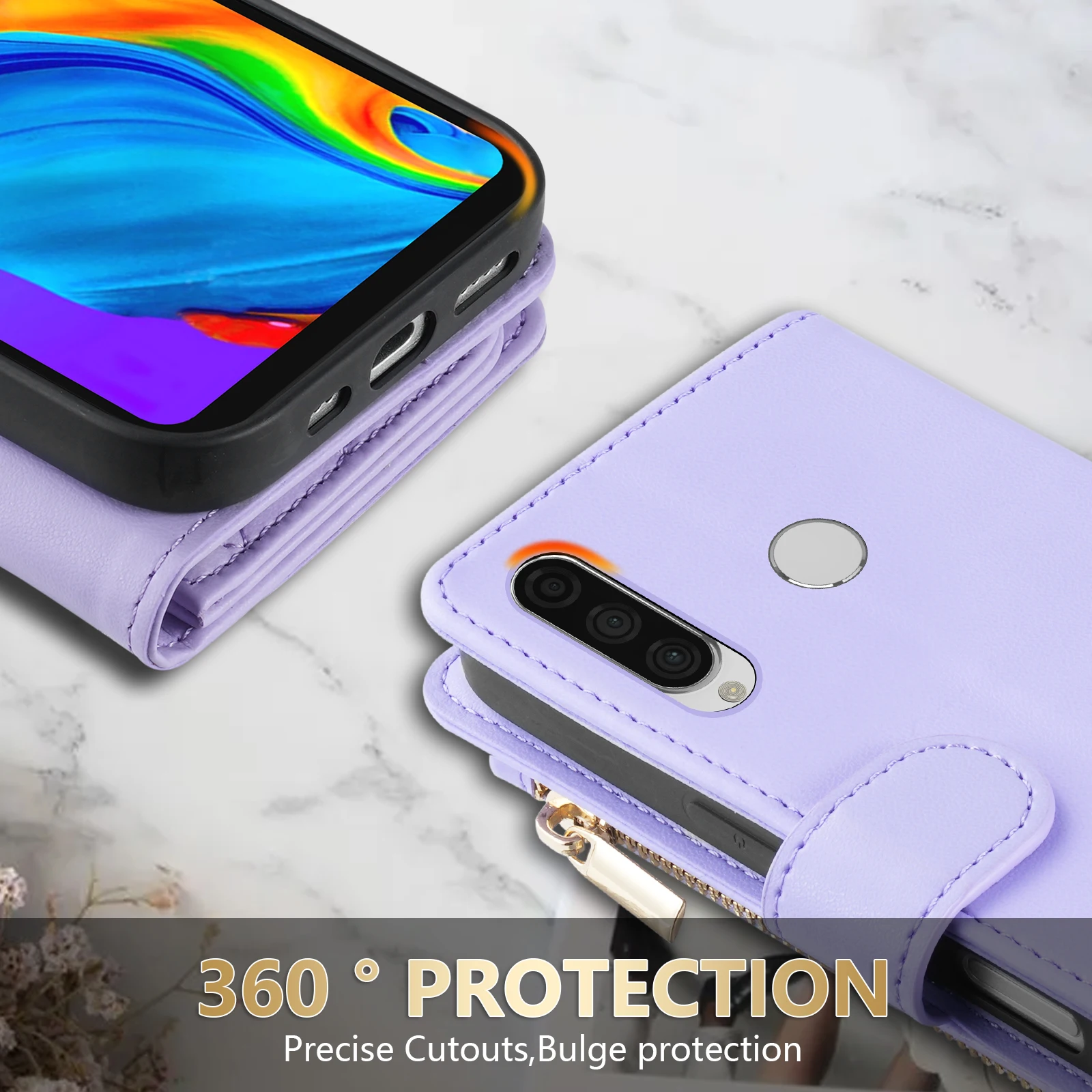 Wallet Small Fragrance Zipper Multi Card Slot Magnetic Flip Leather Case For Huawei P20 P30 Pro P40/Mate 20/Honor 10/20 Lite view 5