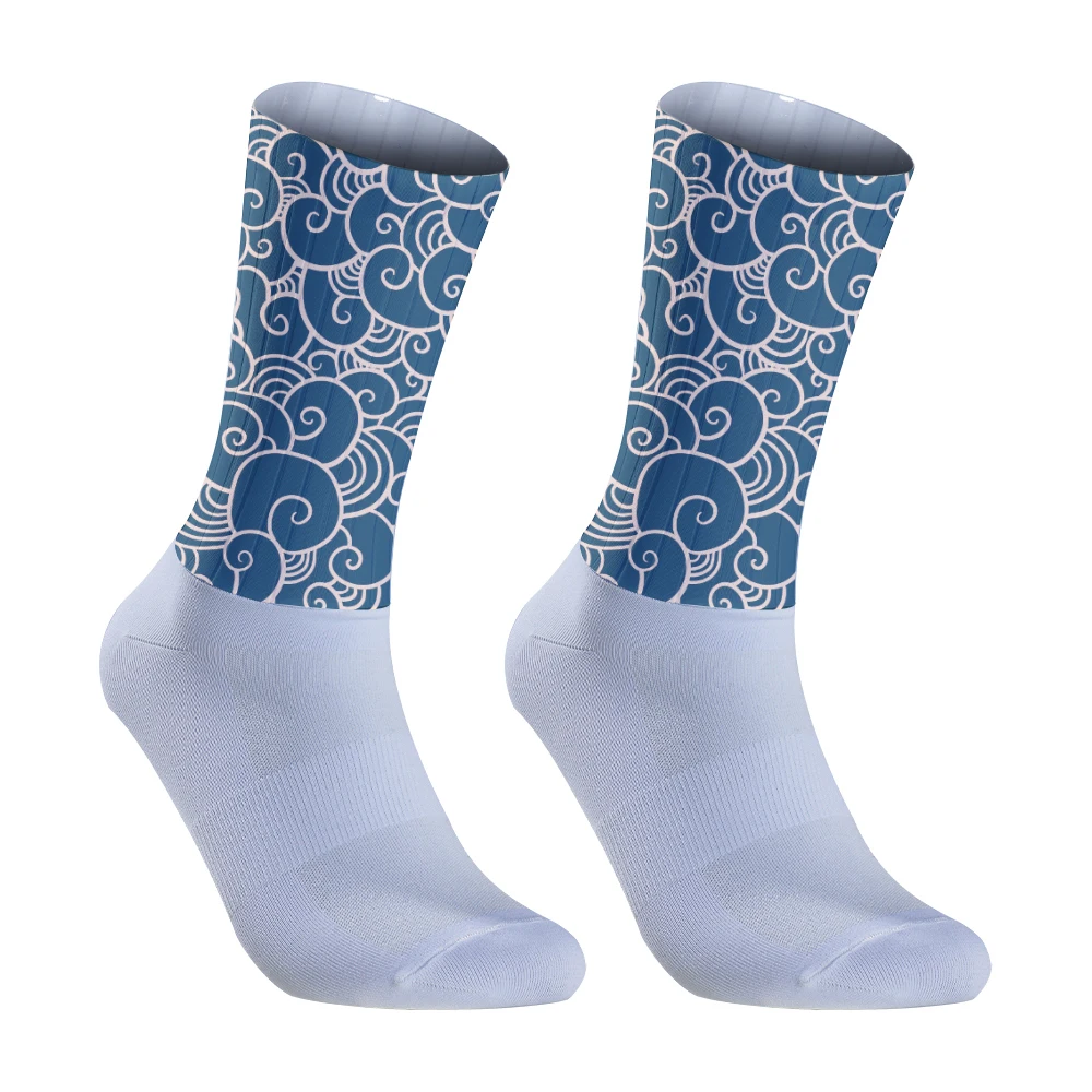 Chaussettes de cyclisme coordonnantes sans couture pour vélo de route, chaussettes de compression de vélo en plein air, chaussettes de sport, nouveau, 2024