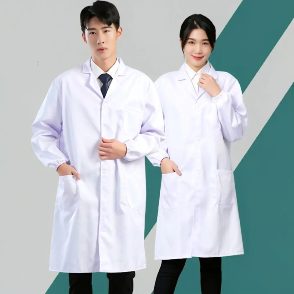 Comfortable Laboratory Protective Uniform Unisex Long Sleeve Cotton Blend For Chemistry Biology Science Student Research