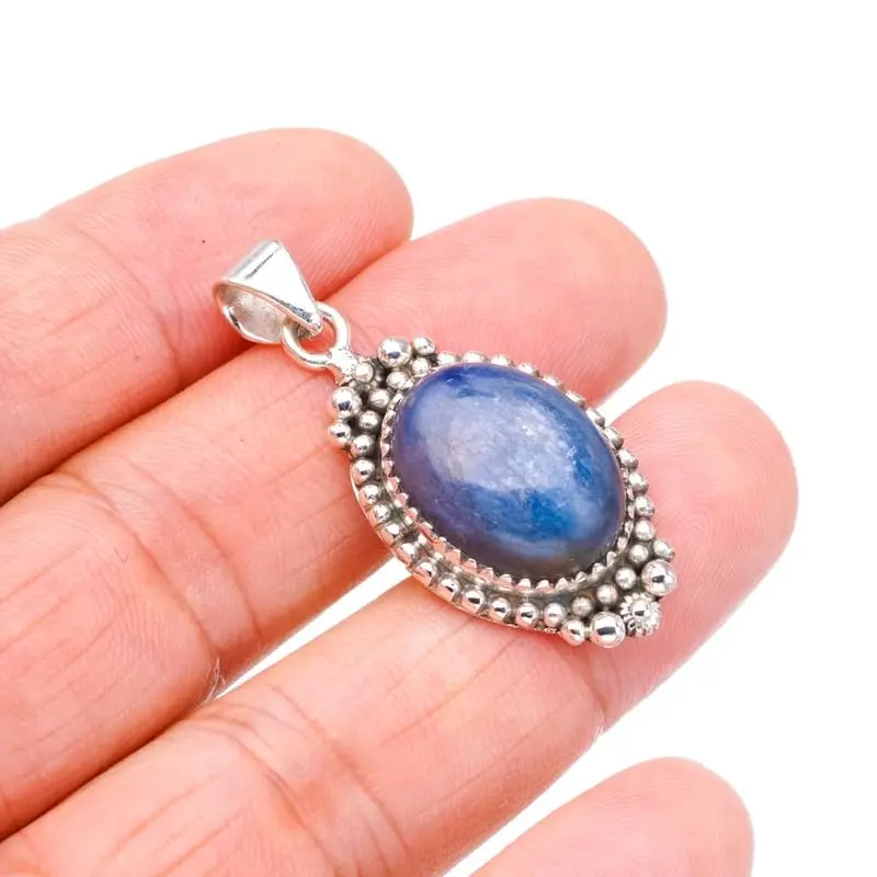 StarGems® Natural Kyanite Handmade 925 Sterling Silver Pendant 1.5