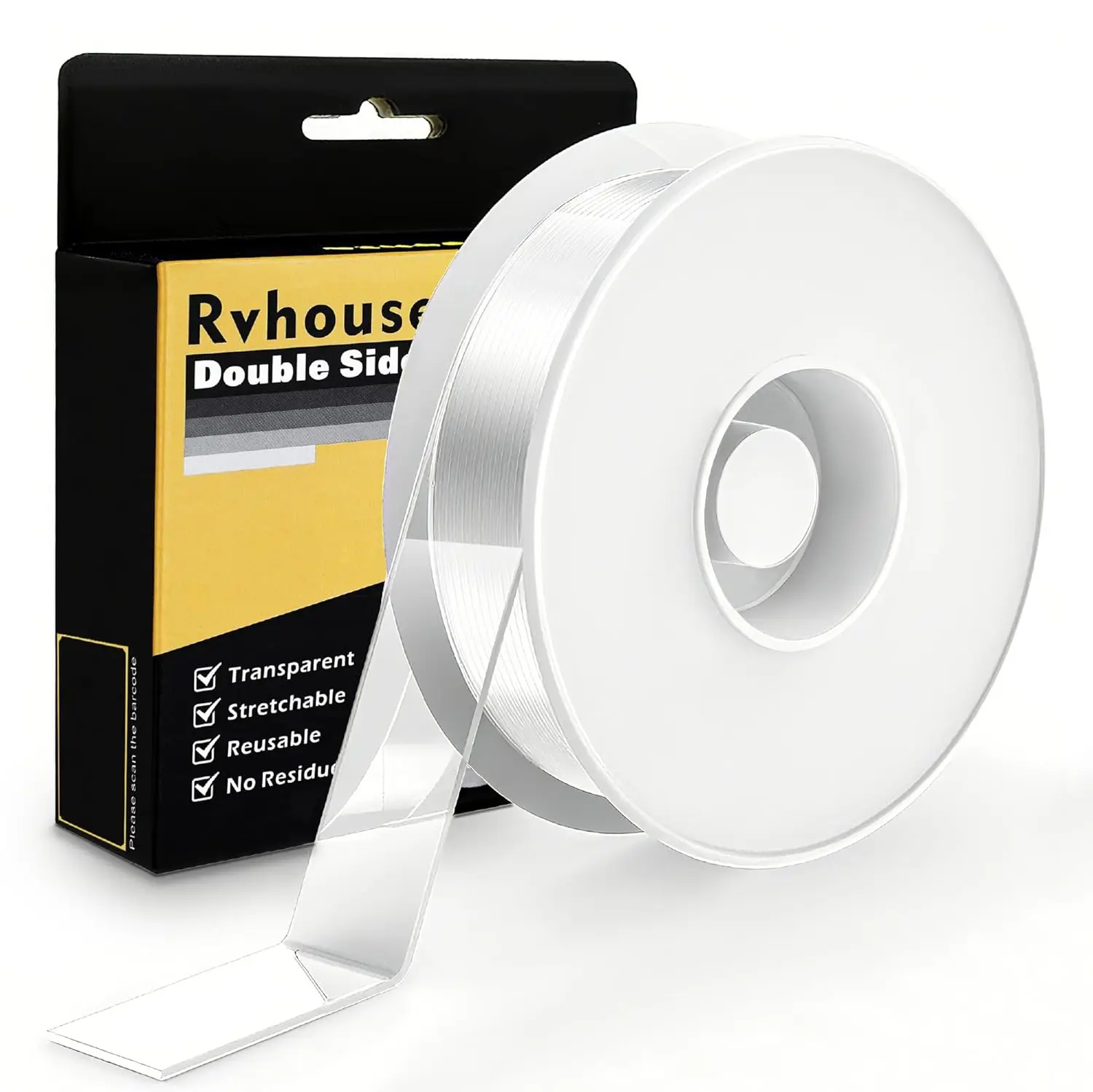 

Heavy Duty Double Sided Tape 1.18" x 80" Clear Nano Mounting Tape with Protective Case for Carpet Poster Office Home RV