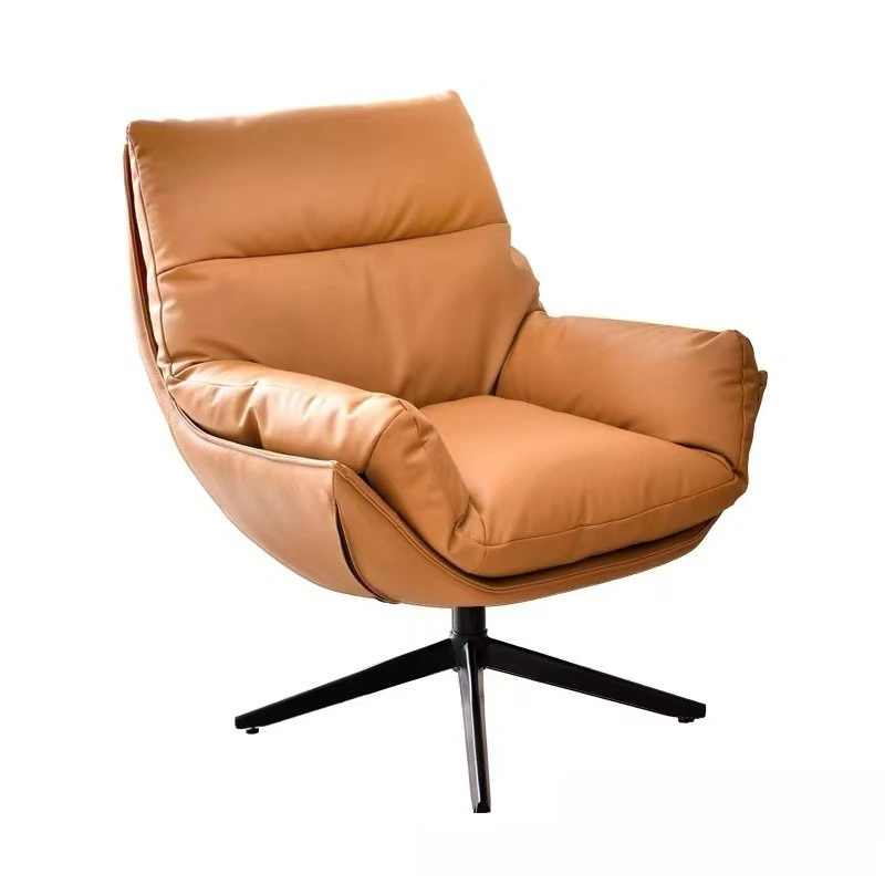 

Lazy sofa chair single living room minimalist casual leather balcony modern simple Nordic rotating single recliner