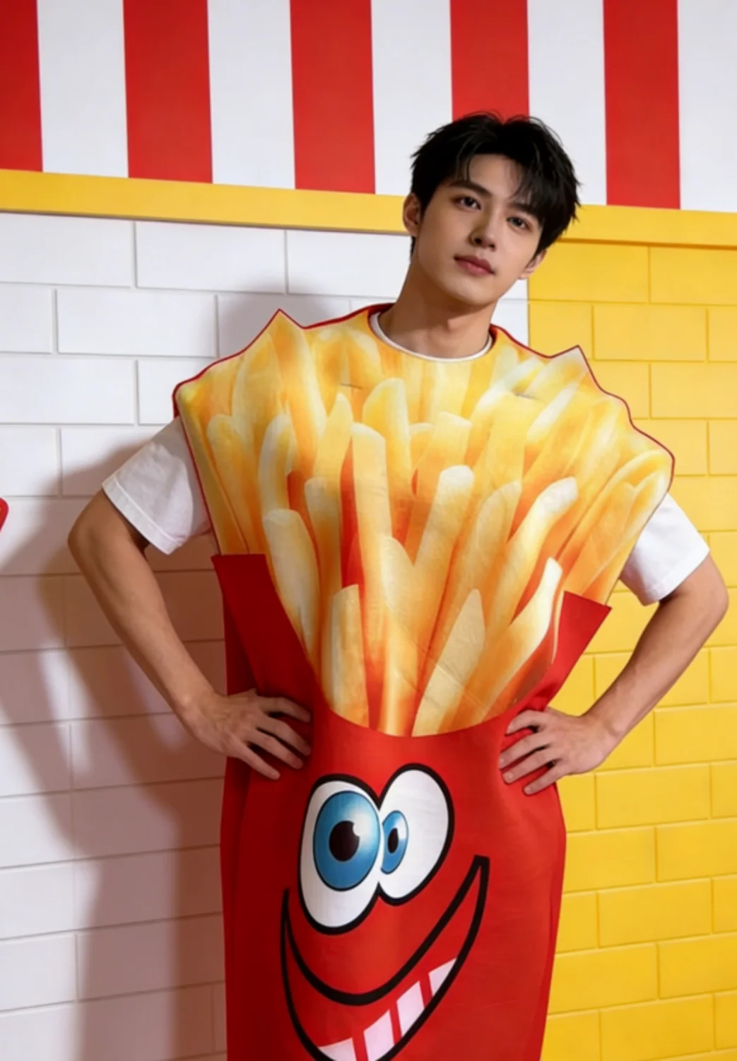 

Adult French Fries Styling Funny Party Food Theme Role-playing Halloween Loose Jumpsuit