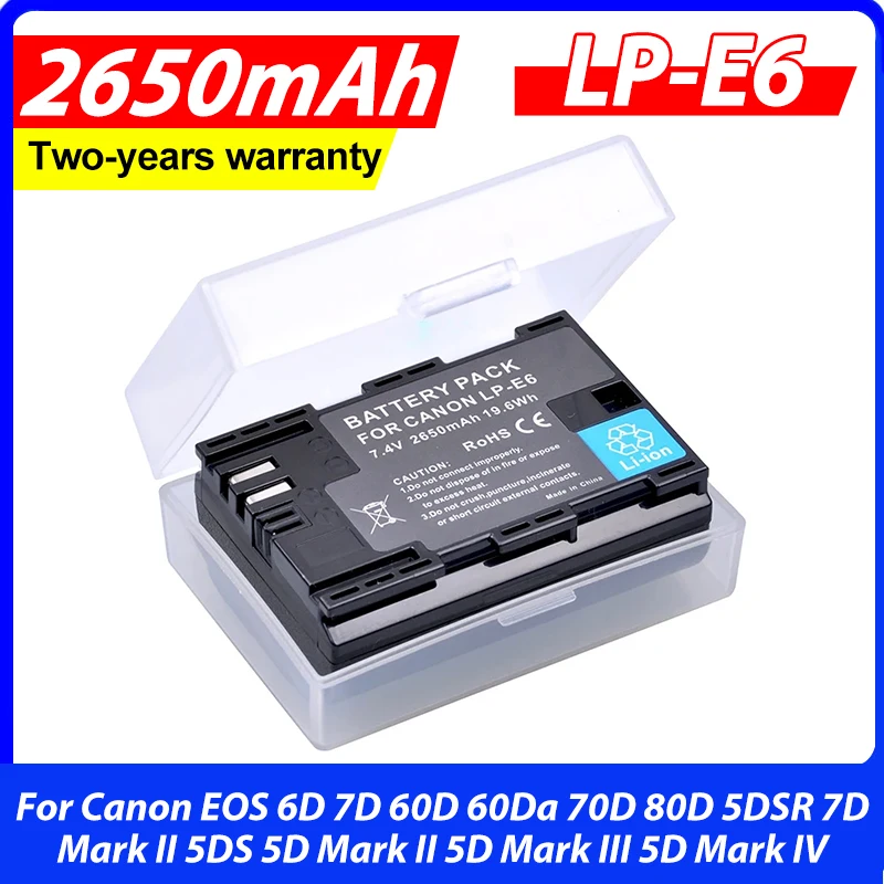2650Mah LP-E6 LP-E6…