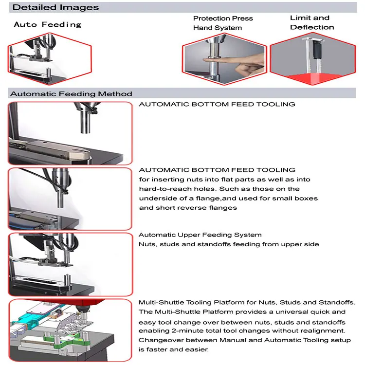 China Factory Bag Rivet Machine Automatic T-nut Riveting Machine