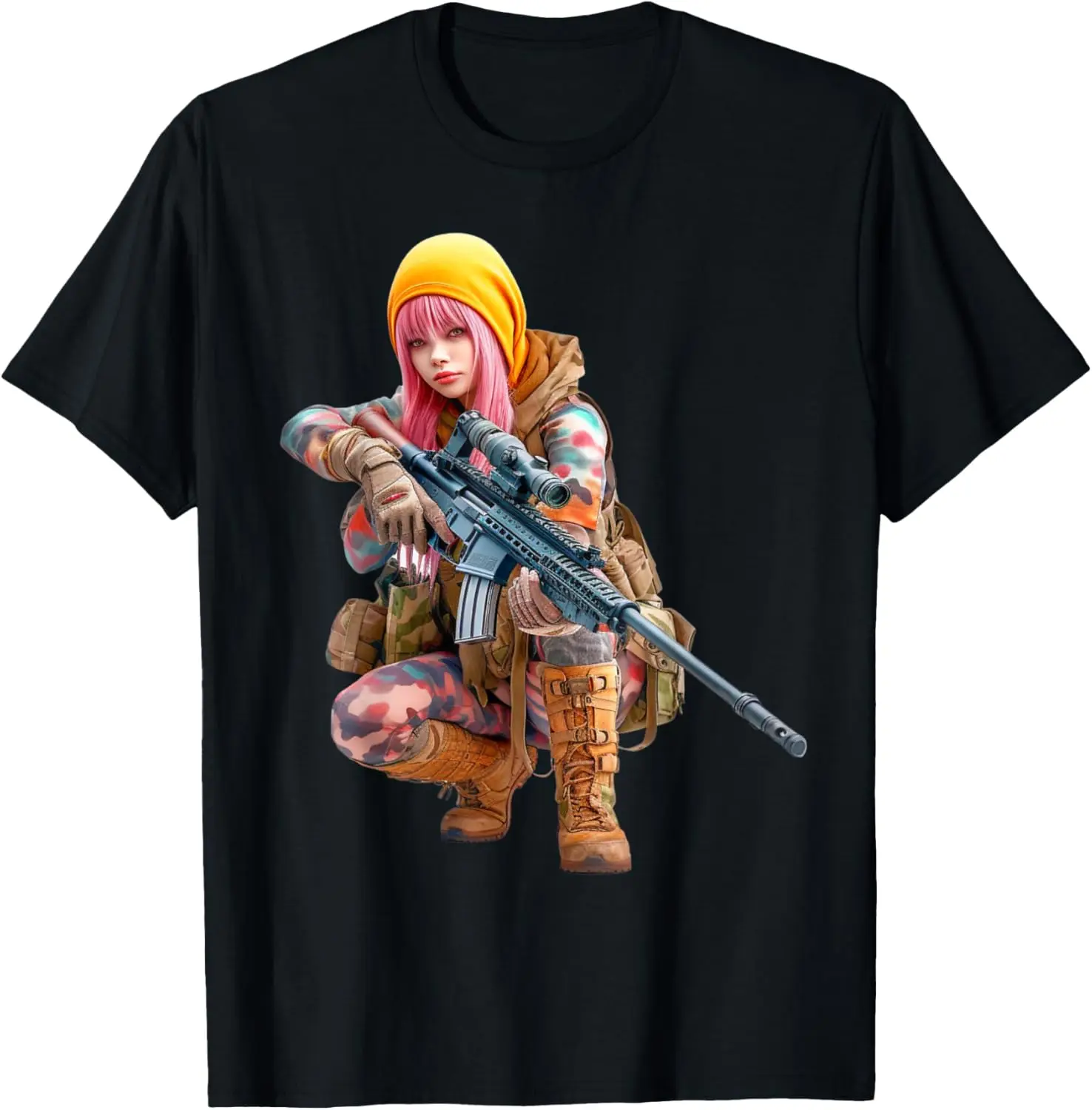 

No.2 japanese girl, manga girl with gun, anime T-Shirt