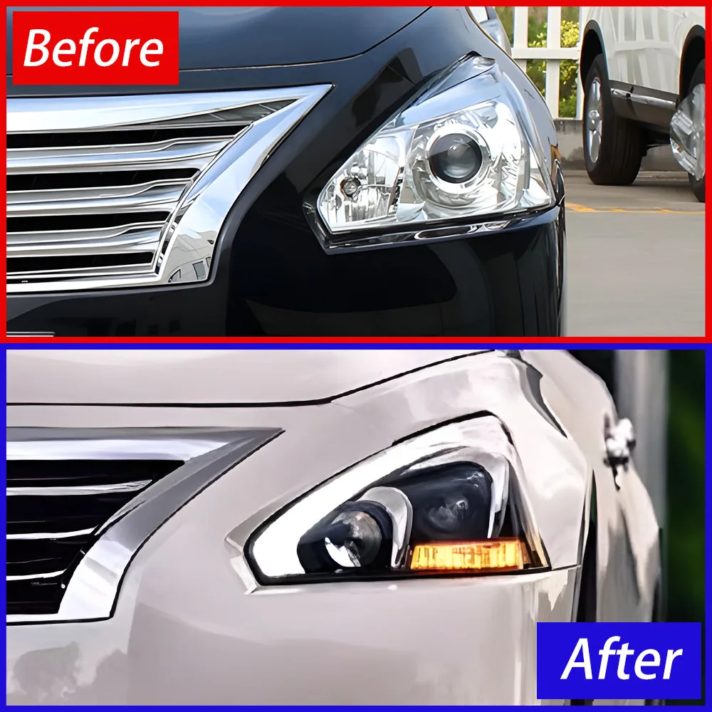 Przednie lampy samochodowe do Nissan Teana Altima 2013-2015 Led Auto reflektory montaż aktualizacja obiektyw projektora akcesoria o wysokiej