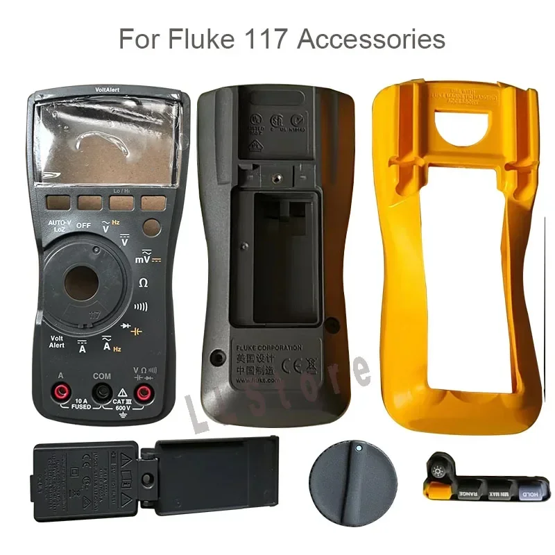 

Original New For Fluke 117 116 115 Front Housing shell Rear Cover Yellow Protection Case Press Key Back Battery And Cover case