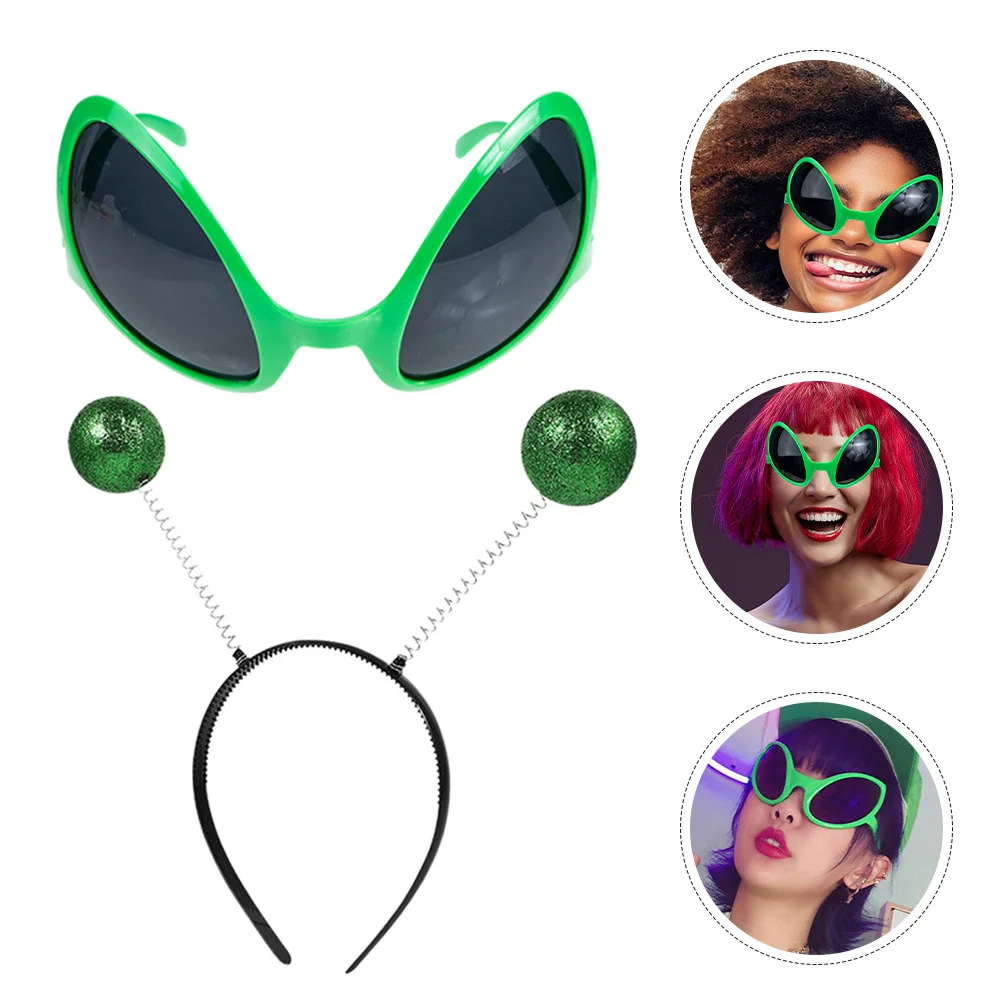 

2pcs Headband Glasses Set Carnival Glasses For Halloween Party Space Costume Accessories Fun Props Adults Kids