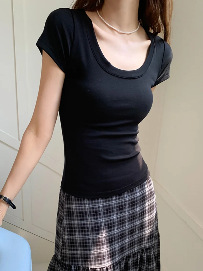 

Alien Kitty, 19 цветов, женские шикарные тонкие повседневные футболки, нежное лето 2024, универсальные модные новые футболки с коротким рукавом, повседневные