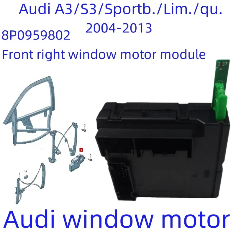 NEW Audi Window Glass A3 S3 window motor module Front left right 8P0959801 8P0959801Q 8P0959801M 8P0959802Q 8P0959802P 8P0959802