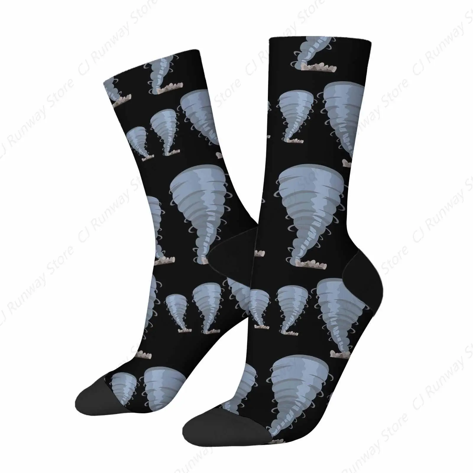 Tornado Unisex Socks Nature Storm Whirlwind Climate Crazy Funny Socks Gifts for Women Mens Novelty Crew Socks 15-16‘’