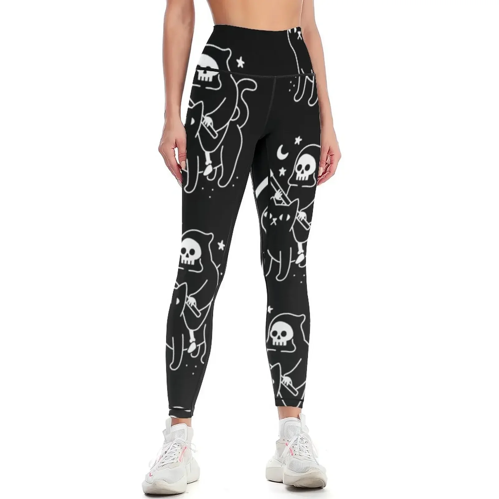 

Death Rides A Black Cat Leggings sports shirts gym sports tennis for push up legging flared Womens Leggings