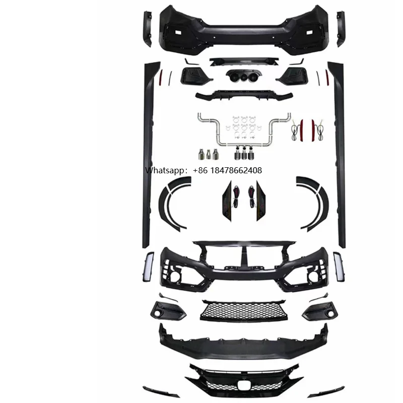 

Type R Style Bodykit Suitable for 2016-2020 Tenth Generation Front Bumper Lip Whole Body Kit Front Lip Spoiler Car Bumper