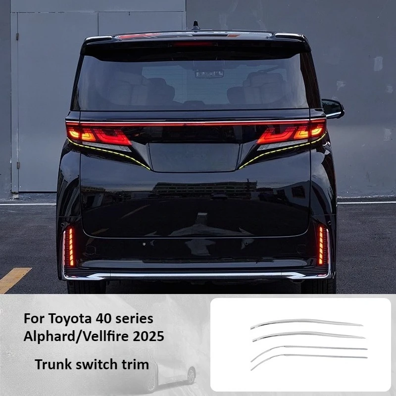 

Для Toyota 40 серии Alphard/Vellfire 2025, накладка задней двери, гальваническая внешняя отделка, яркая полоса, аксессуары для отделки