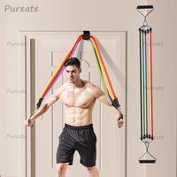 10-14pcs/Set Pull Rope Bodybuilding Resistance Bands Set Multi-function Tensioner Suit Muscle Training Belt Elastic Bands