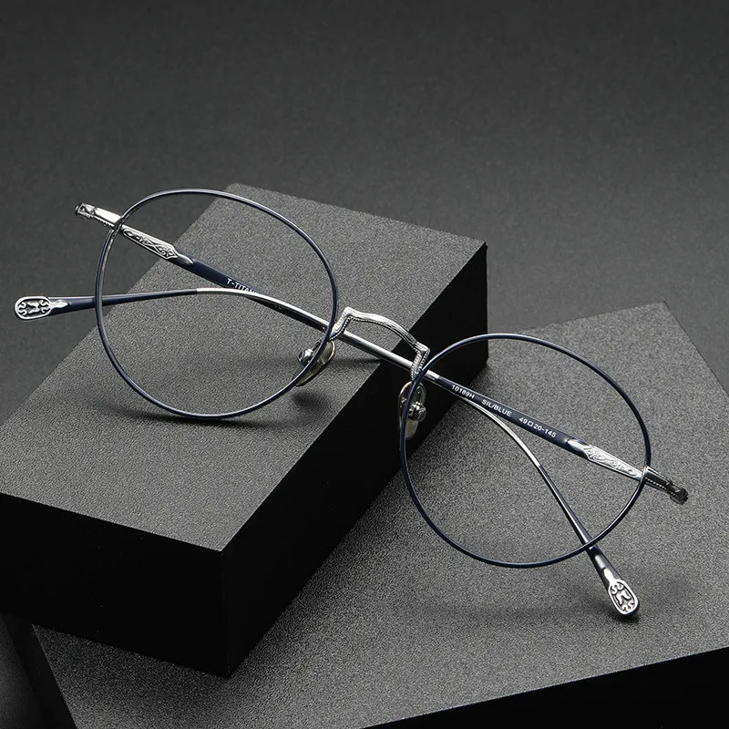 

Luxury Japan Brand Design Vintage Oval titanium Glasses Frame Women Big Round Optical Myopia Lenses Eyeglasses For Prescription