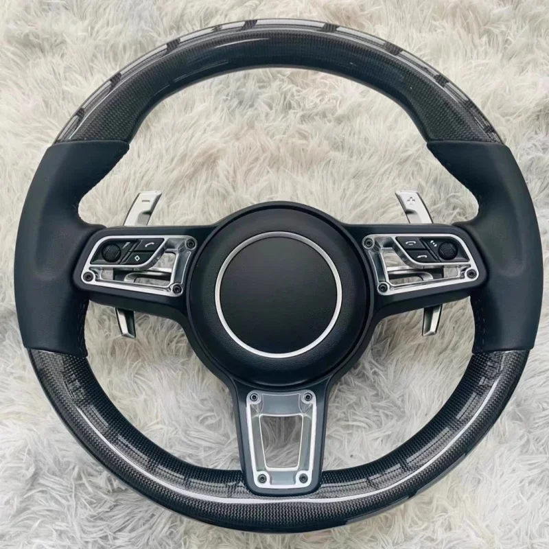 Customization Color Full Leather Custom Sport Volant Lenkrad Car Steering Wheel For Panamera Cayenne 957 911 958 97 Accessories view 6