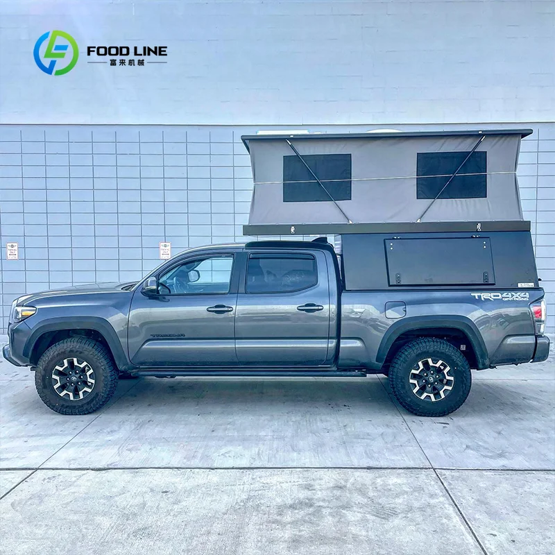 Customized Soft Roof Top Tent With Camper Shell Style Pickup Truck Canopy Waterproof Oxford Fabric for Off Road Travel