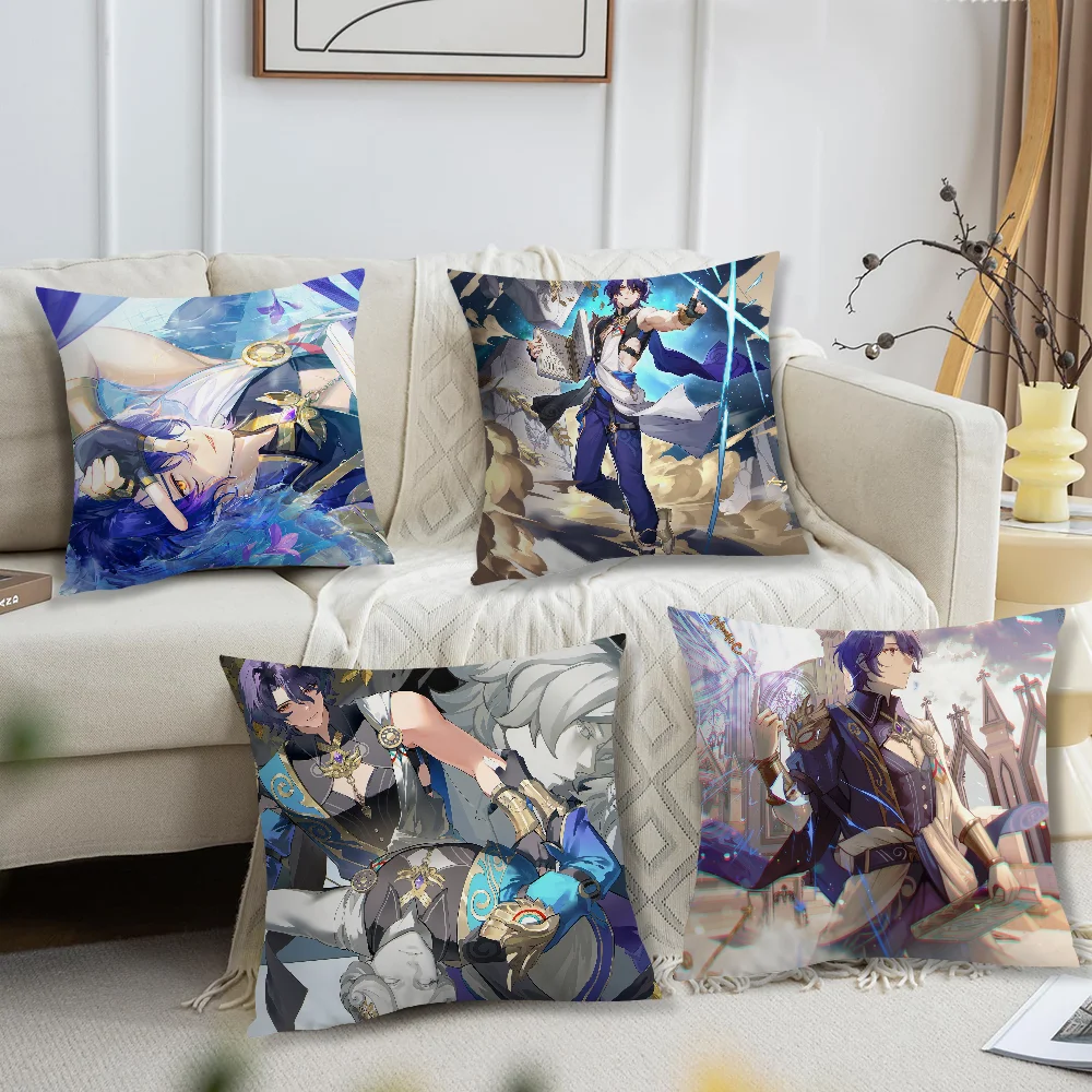 Classic Game Honkai Star Rail Dr. Ratio Sofa Living Room Bedroom Headboard Backrest Cushion Square Cushion Nap Time Pillow Case