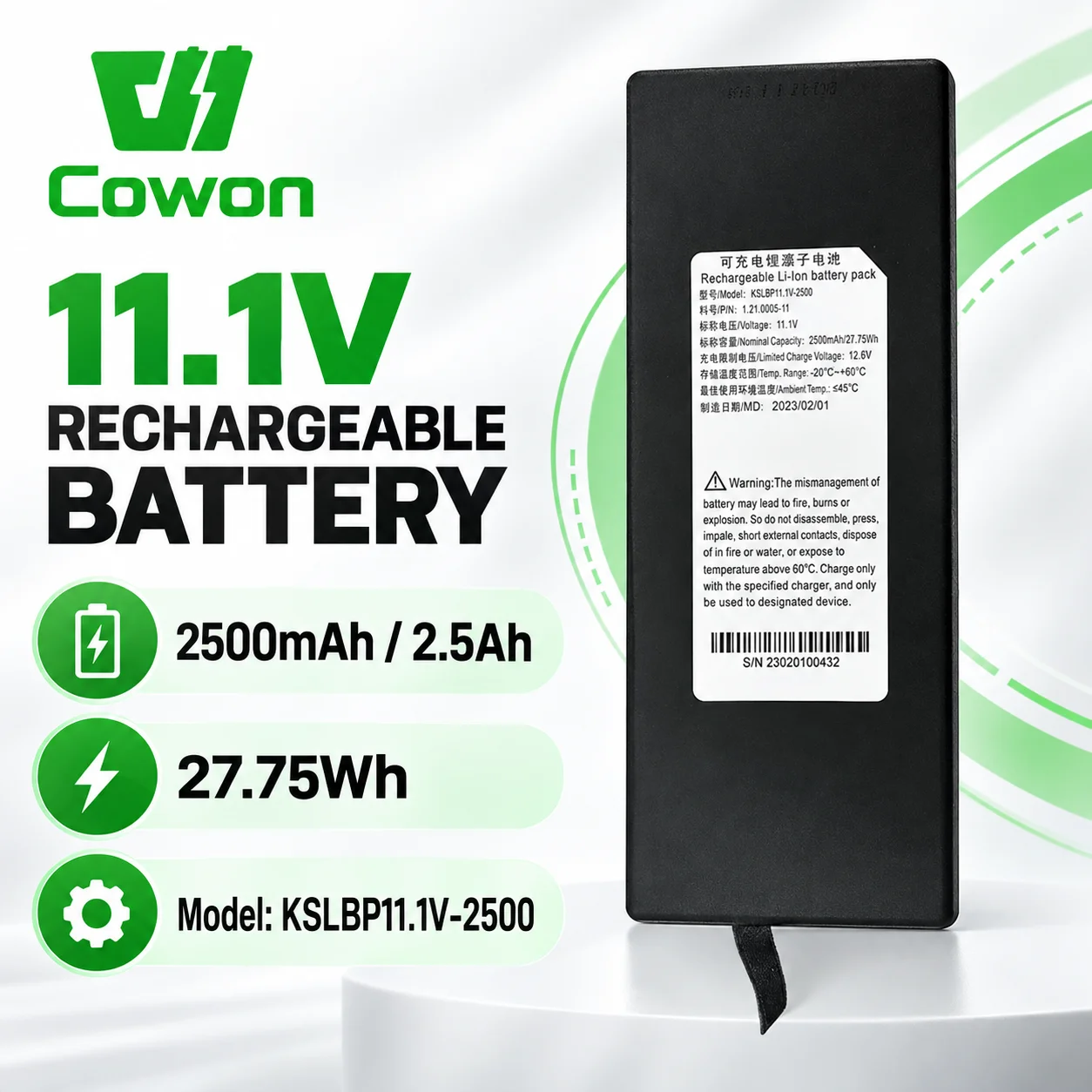 KSLBP11.1V-2500 11.1V 2500mAh 5000mAh Medical Li-ion Battery Pack Rechargeable Smart Battery for Konsung Aurora10 Aurora12