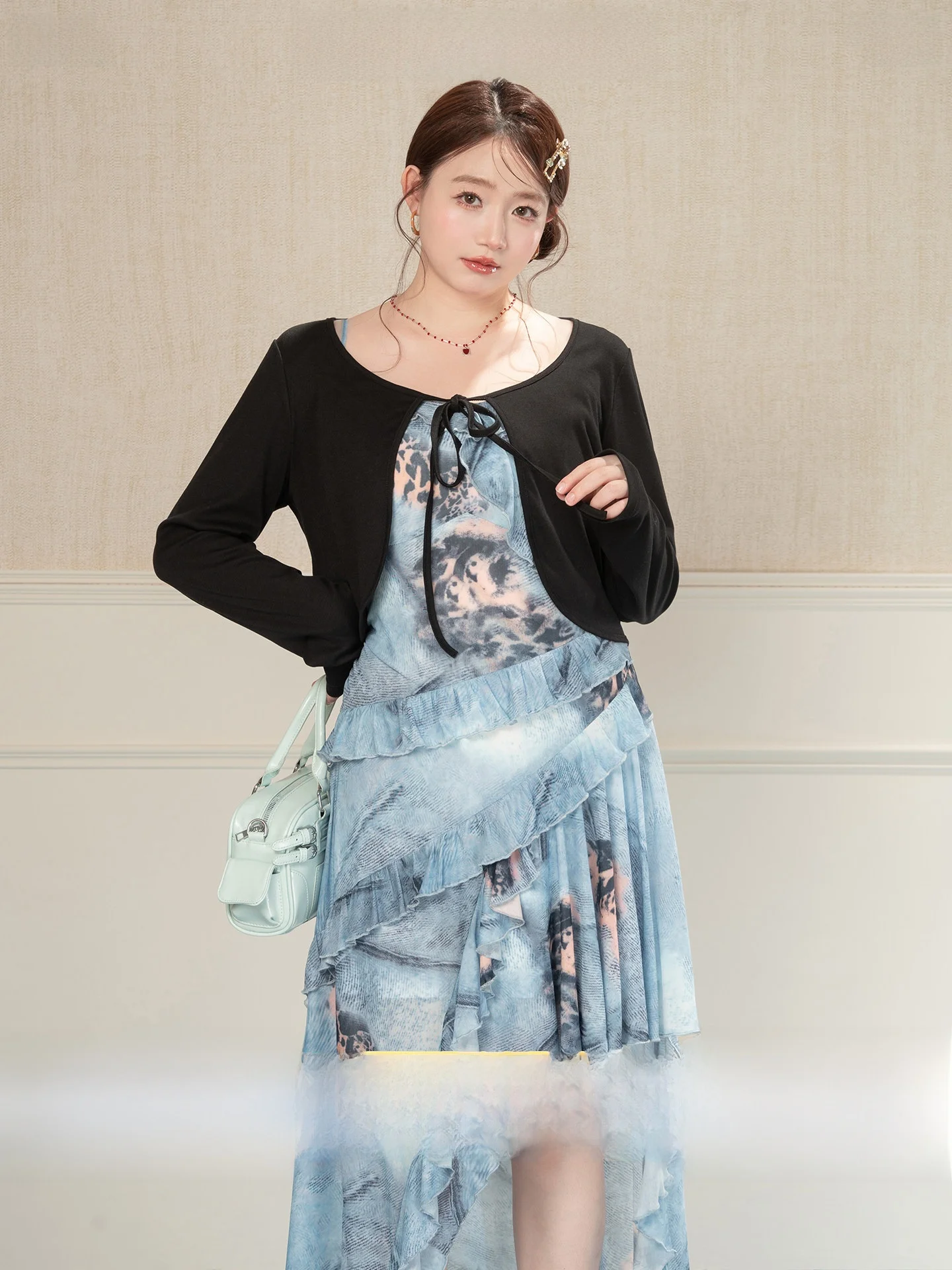 

Heynew plus Size Women's Clothing Dry Galaxy Set Spring Summer Vaion Sle Asymmetrical Open Cardigan Dr Combo