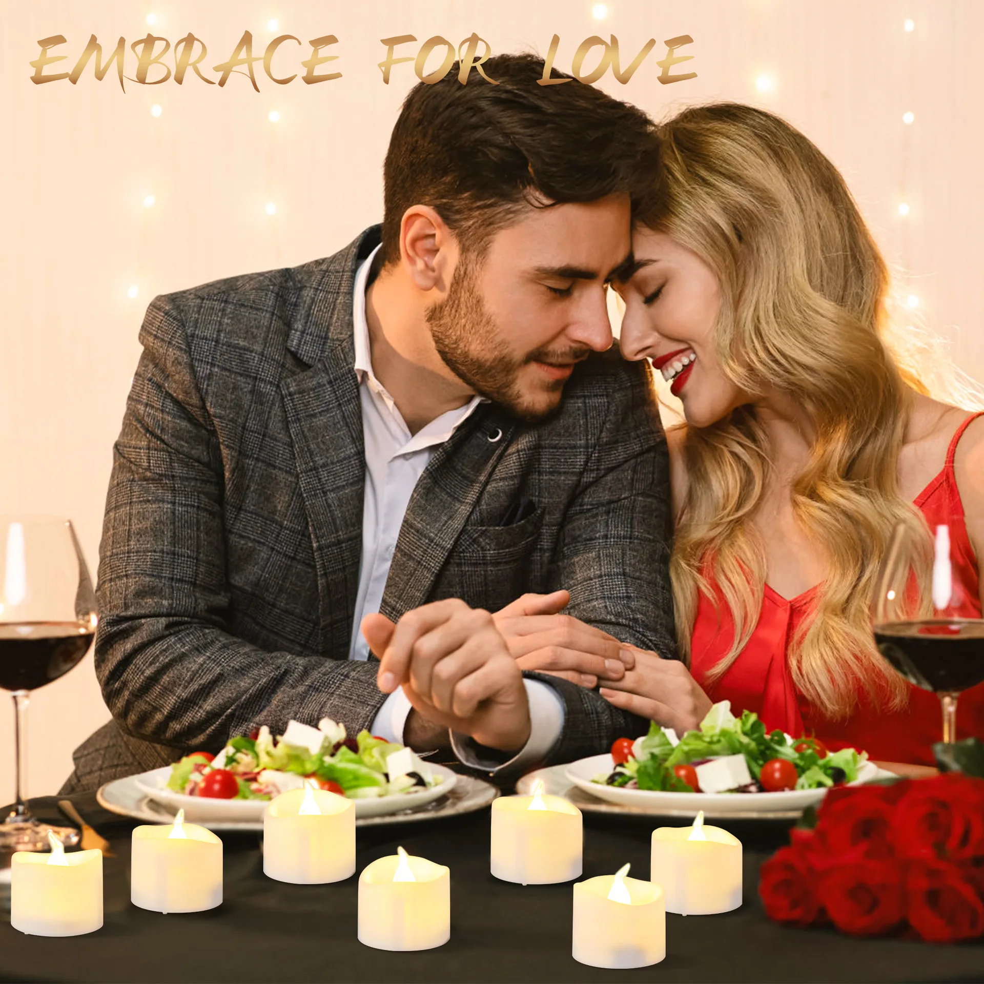 Flameless LED Tea Lights Candles,4/6 Pack Battery Operated,Warm White Electric Fake Candles for Wedding Centerpiece,Home Table