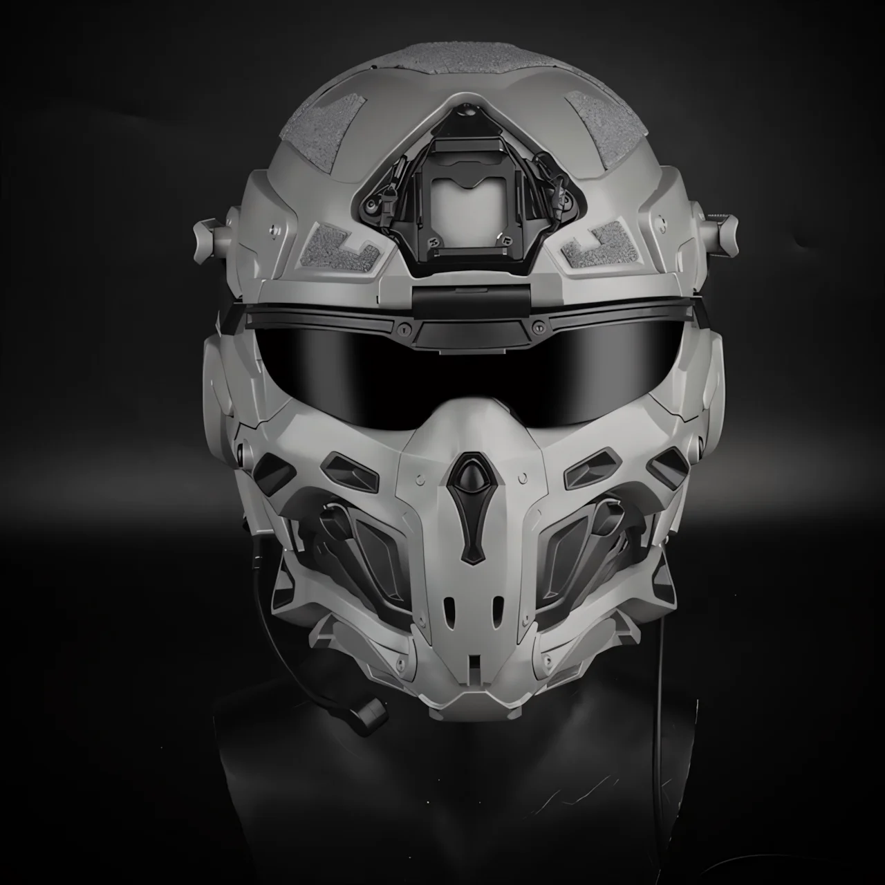 Wosport W Assault Helmet Built-in Headset Microphone Flip-up Lens Anti-fog Fan Modular Side Rails Night Vision Mount for Airsoft