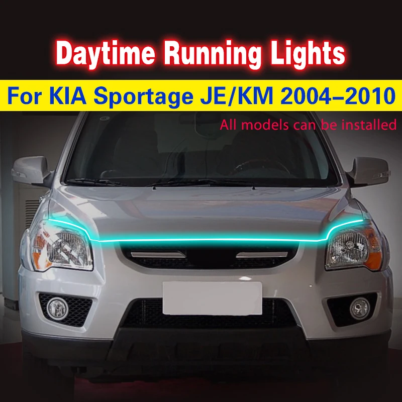 Car Hood Light Flexible Led Daytime Running Light For KIA Sportage JE / KM 2004 - 2010 Auto Styling Lamp Strip Waterproof 12V