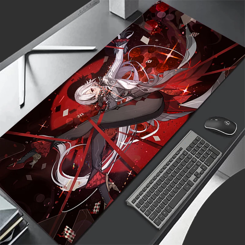 Mousepad Computer Gaming Accessories Keyboard Pad Office Rubber Mouse Pad Decoracion Desk G-genshin Impact Arlecchino Mouse Mat