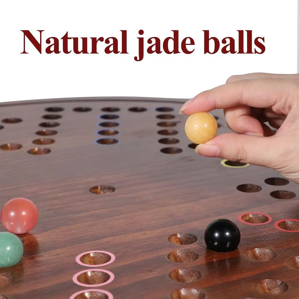 20 لوحة ألعاب Wahoo الفاخرة: خشب متين، 24 رخام أحجار كريمة، 6 نرد، مزدوجة الجوانب لـ 4-6 لاعبين