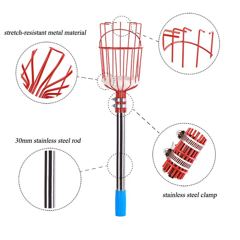 Alat Berkebun Keranjang Dalam Pemilih Buah Kepala Pemilih Buah Nyaman Penangkap Apel Persik Alat Pemetik Kebun Pertanian