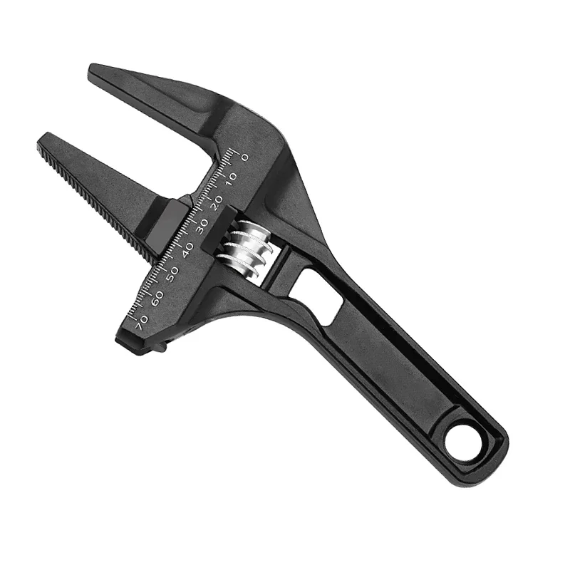 Multi-function Short Handle Universal Wrench Large Opening Bathroom Pipe Wrench  Adjustable Aluminum Alloy Repair Home Use Tool