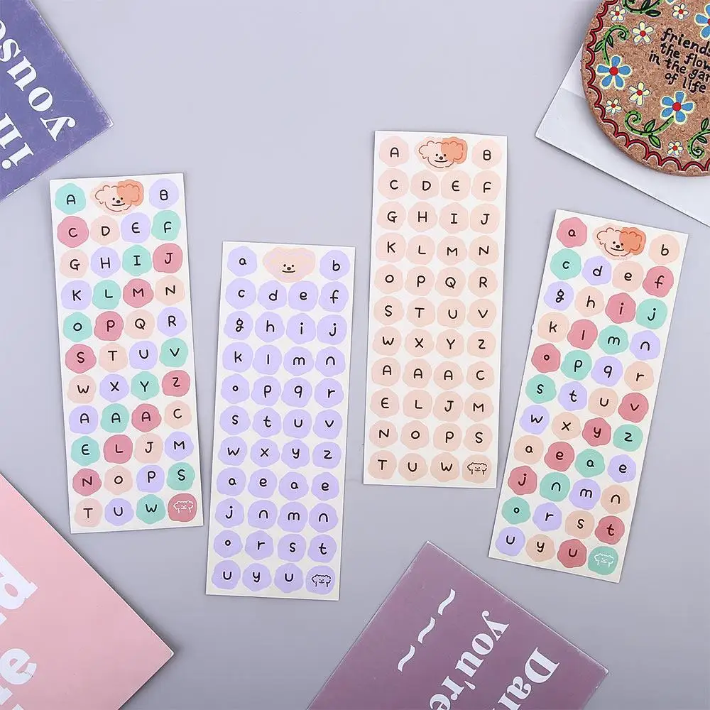 Decorative Journal English Letter Label Sticker Alphabet Stationery Sticker Cartoon Dog Sticker English Uppercase Lowercase
