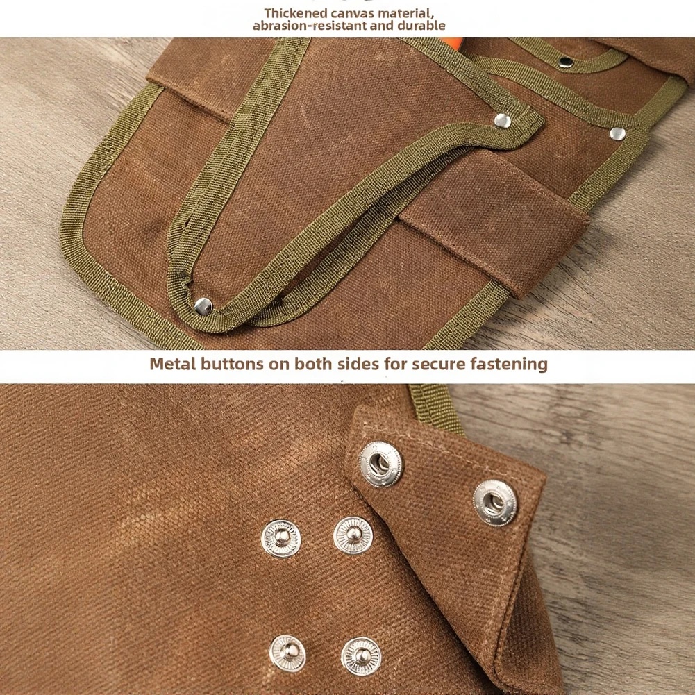 Adjustable Waist Belt Canvas Tool Belt For Professional Landscaping Brown And Green Patchwork Compact Structure