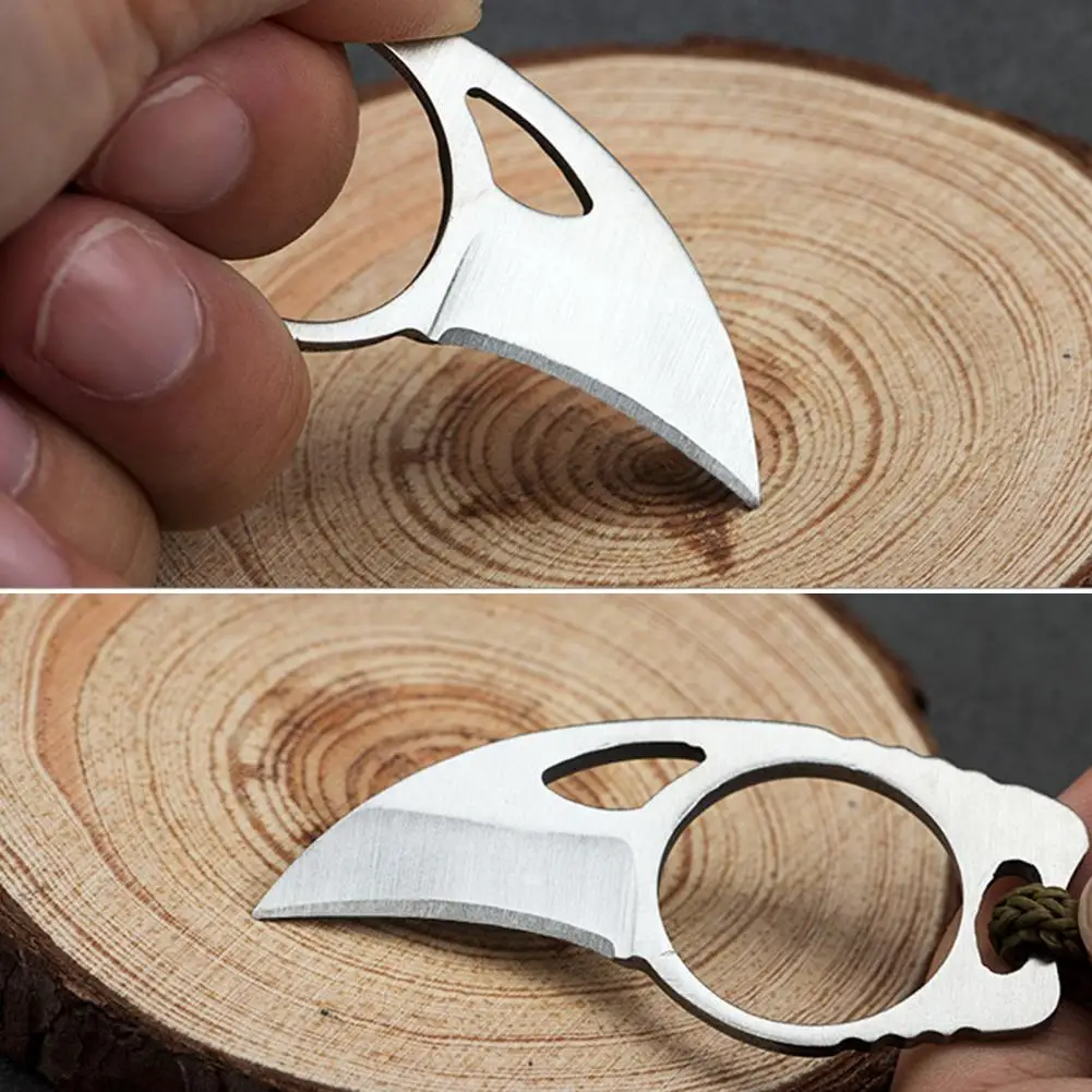 Ultra Small Fixed Blade Claw Cutter Multiuse Knife Corrosion Resistant Ring Outdoor Camping Mini Cutter