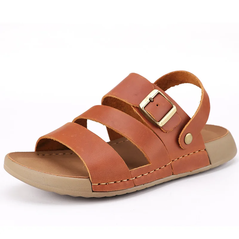 

2026 Men's Summer New Design Leather Breathable Lightweight Casual Shoes Sole - Beach Shoes - Anti-slip and Anti-wear Sandals