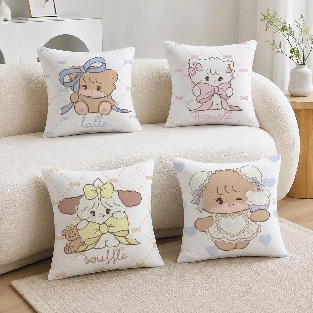 Mikko Mousse Latte Souffle Cushion Cover Soft Plush Cushion Covers Fluffy Throw Pillow Cases for Sofa Bedroom Home Decor