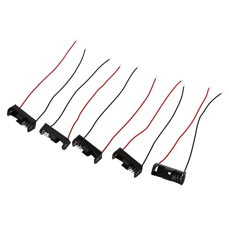 

5pcs 4.3" Wire Leads Black Battery Storage Slot Holder 1 x 12V 23A/27A