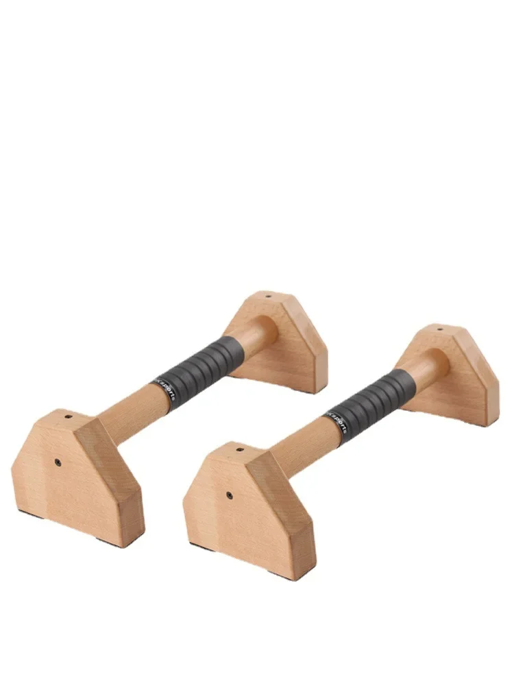 Pull Up Stand Handles Wooden Push Up Bar Beech Wood Calisthenics Exercise Equipment for Home Wood Parallettes Bar for Floor Use