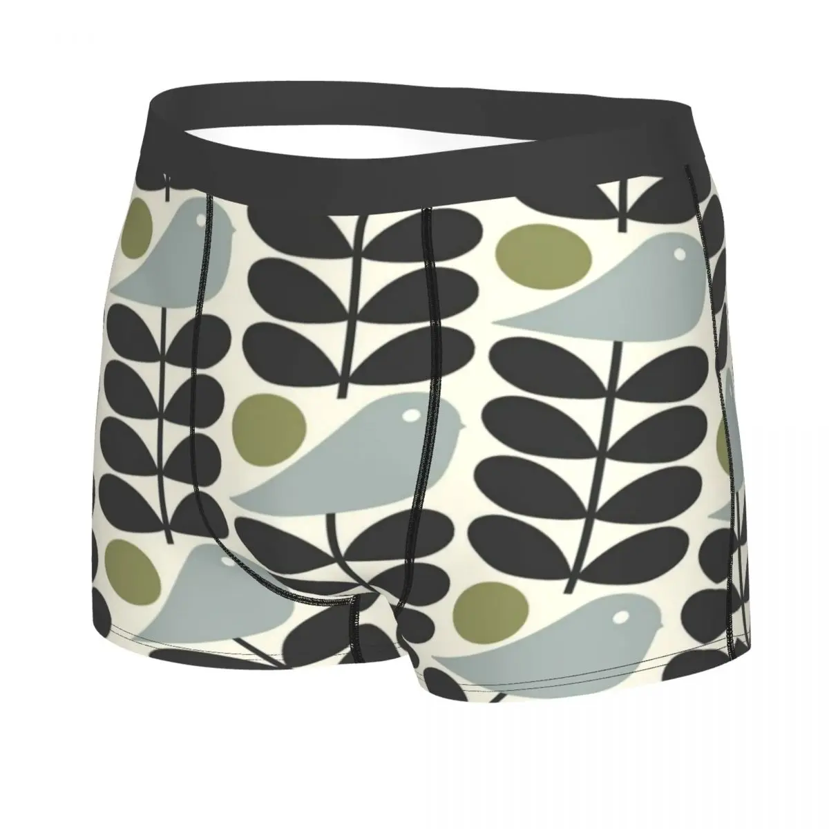 Custom Bird Orla Kiely Abstract Design Underwear Male Print Scandinavian Boxer Briefs Shorts Panties Breathable Underpants