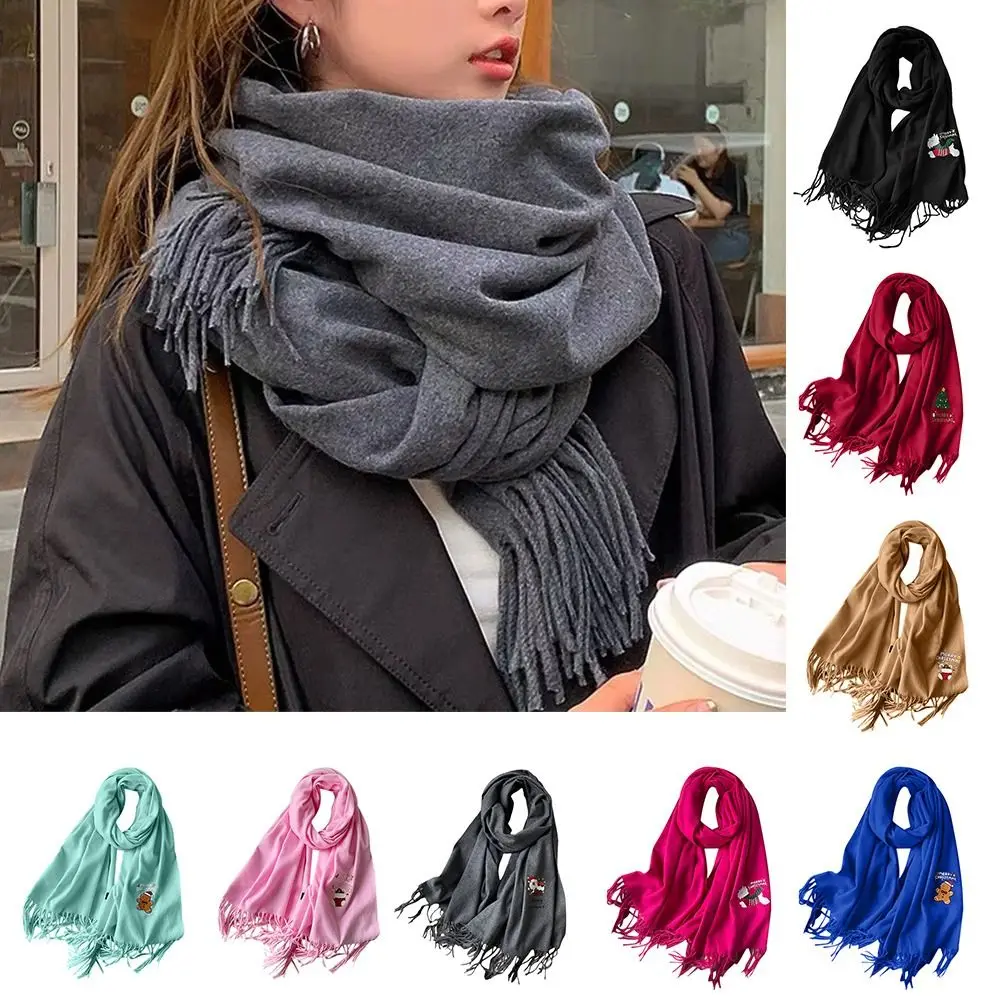 Bib Thermal Neck Warmer Windproof Thickening Imitates Cashmere Scarf Snap Fastener Couple Warm Neck Cover Autumn Winter Scarves